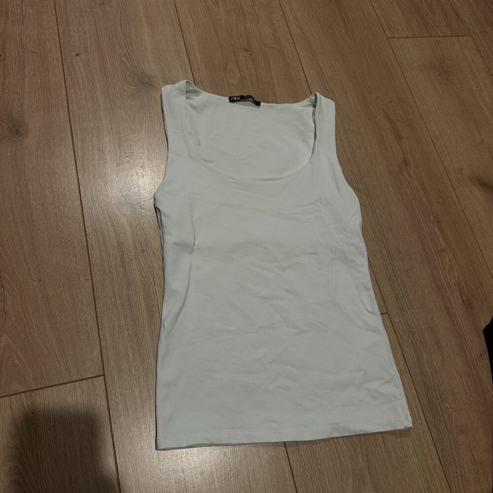 ZARA WIDE STRAP POLYAMIDE TOP